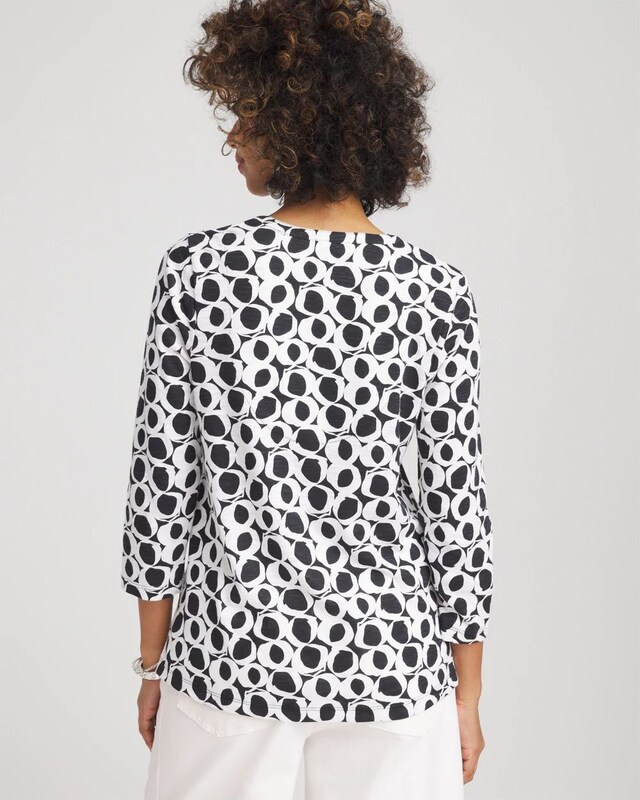 Printed Cotton Slub Henley Shirt - image 3